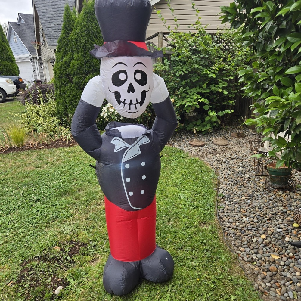Lighted Headless Skeleton Halloween Inflatable‎ Decor 5ft W Power Cord Spooky